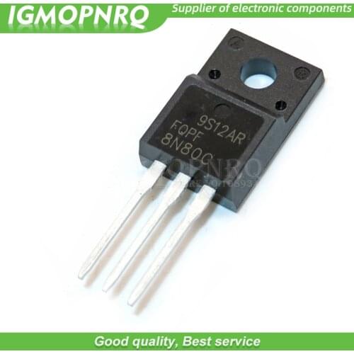 10PCS FQPF8N80C 8N80C 8N80 800V 8A LCD TO-220F field effect tube pen new original