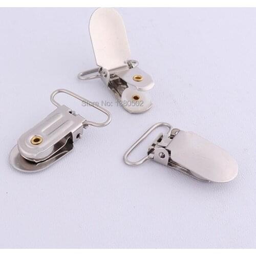 10pcs/lot metal silver color Suspender Clips garment Ribbon clip for trousers