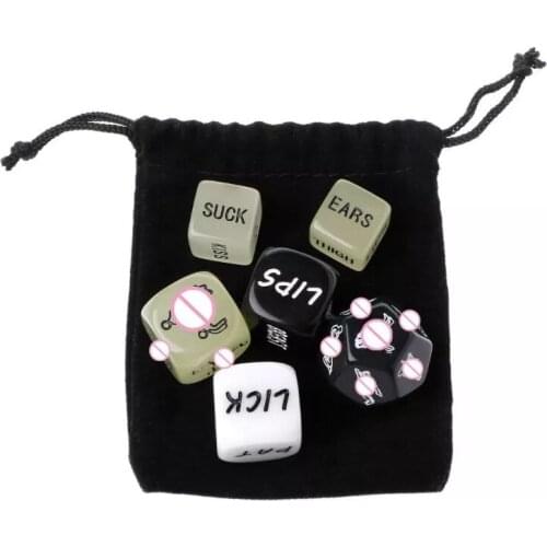 2/6PCS Fun Acrylic Dice Love Dice Sex Dice Luminous Erotic Dice Love Game Toy Lovers Couple Gift Game Polyhedral Dice Sex Cube