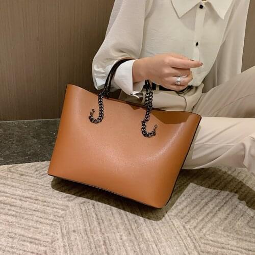 2021 Chain High Capacity Handbags Travel Luxury Hand Bag Female Large Shoulder Bag Designer Pu Leather Shoulder Bags for Women