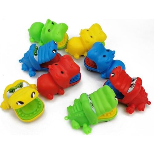 3Pcs Cartoon Animal Big Mouth Crocodile Hippo Mold Pull Back Mini Car Puzzle Toy