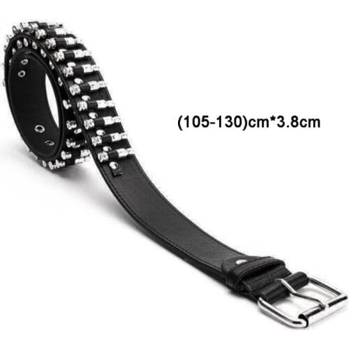 40GC Fashion Ladies Men Punk Imitation Leather Belt Hollow Wild Waistband