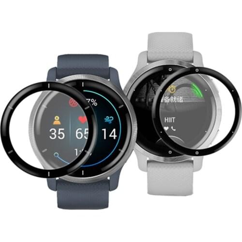 AKBNSTED 2 Pcs 3D Watch Screen Protector For Garmin venu2/2s/SQ Curved Edge Screen Protector For Garmin vivoactive3 music/ 3