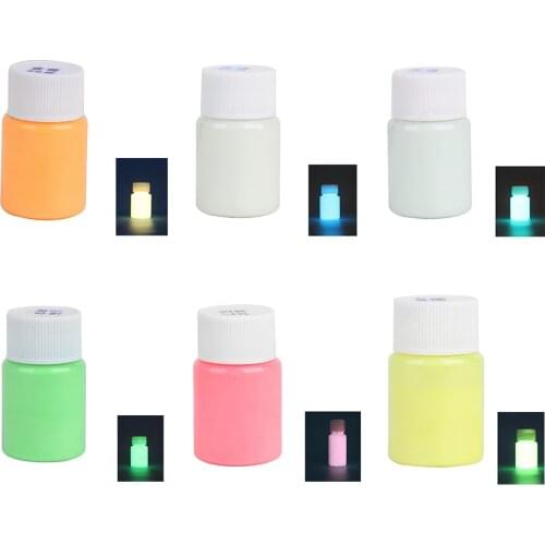 20g Acrylic Paint Glow In The Dark Bright Pigment Luminous Paint Fluorescent Powder Painting For Nail Art Supplies Body Paintc