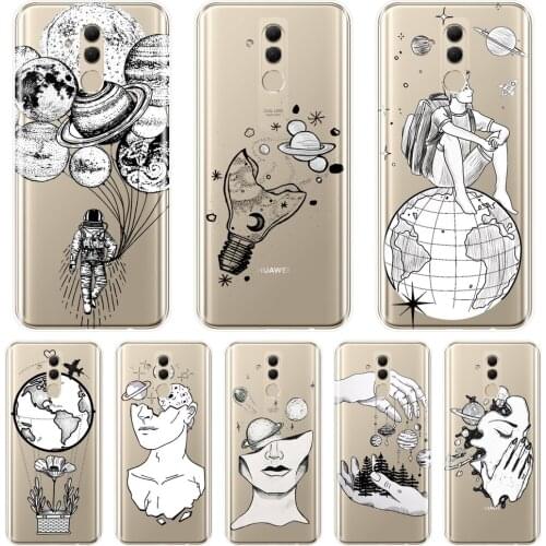 Art Space Star Astronaut Men Case For Huawei Mate 20 10 9 Lite Soft Silicone Back Cover For Huawei Mate 7 8 9 10 Pro Phone Case