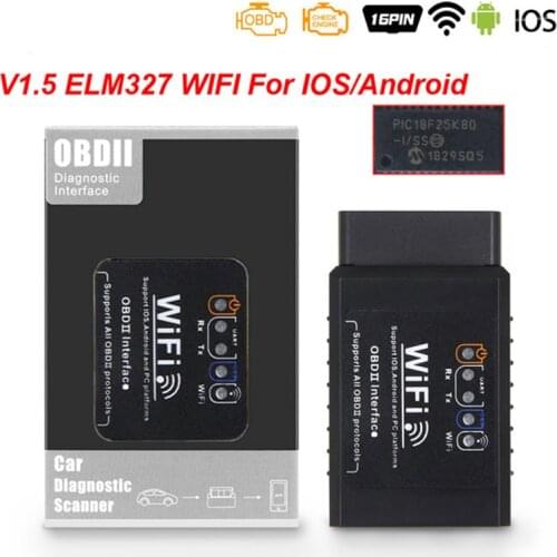 For iOS Android ELM327 V1.5 WIFI OBD2 Scanner ELM327 V1.5 wifi OBD 2 OBD2 Car Auto Diagnostic Tool WI-FI ODB2 OBDII Code Reader