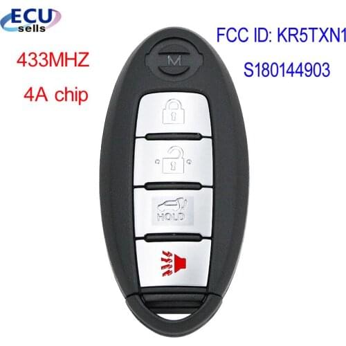 Keyless-Go Smart Remote Key (SUV) Fob 433.92MHz 4A Chip For NISSAN 2013-2020 Fits Pathfinder FCC ID: KR5TXN1 /S180144903