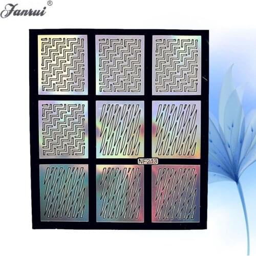 Glitter Line Design Nail Art Template Stencil Stickers Women Makeup Tips Nail Vinyls Decals Makeup Tools Paste ANF213