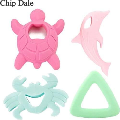 Chip Dale 1Pc Triangle Silicone Teether Infant Baby Teething Toy DIY Accessories BPA Free Pendant Pacifier Chain Sensory Toys