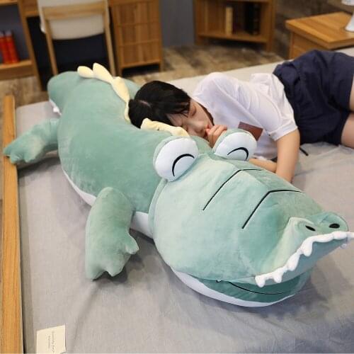 100/120cm Giant Dinosaur Turn To Crocodile Animal Stuffed Plush Toys Cute Soft Cartoon Dragon Doll Sleep Pillow Birthday Gifts