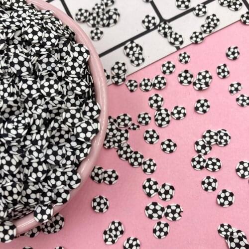 100g Mini Football Clay Slices Polymer Hot Clay Sprinkles for Crafts Making DIY Nail Art Decoration Crystal Mud Slime Filler 6mm