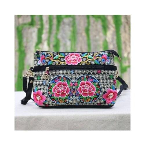 Fashion Embroidery Small Shopping Handbags!Nice Ethnic Floral embroidered Lady Cute Shoulder&Crossbody bags Hot Vintage Carrier