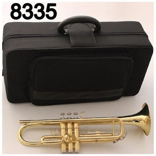 Music Fancier Club Bb Trumpet 8335 Gold Lacquer Music Instruments Profesional Trumpets Student Included Case Mouthpiece