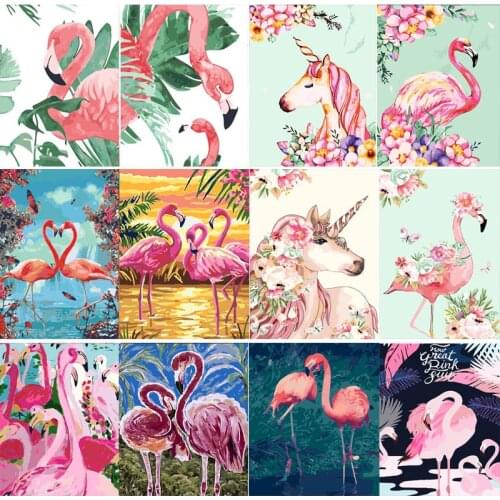Flamingo Cartoon Square/Round Diamond Painting Diamond Mosaic 5D DIY Diamond Embroidery Full Cross Stitch Kits Home Decor Gift
