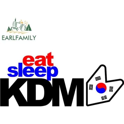 EARLFAMILY 13cm x 6.1cm for Eat Sleep KDM Funny Car Stickers Refrigerator Decal Scratch-Proof Bumper Trunk Creativite Graphics