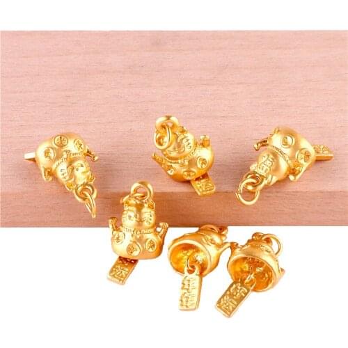 12pcs 23386 Gold Color Good Luck Plutus Cat Charms Pendant For Jewelry Making Bracelet Handmade Accessories