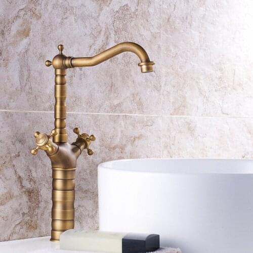 All copper European style faucet, revolving faucet in upper basin bathroom