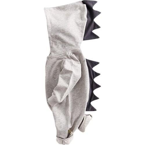 0-24M Newborn Baby Boys Girls Shark Long Sleeve Romper Hooded Playsuit Spring Autumn Baby Kids Outfits Costume Baby Girl Romper