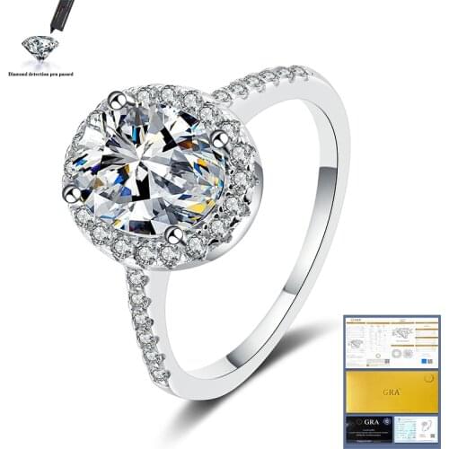 Romantic 925 Sterling Silver Marquise Cut 2 CT D Created Moissanite Engagement Ring Customized Rings Fine Jewelry Gift