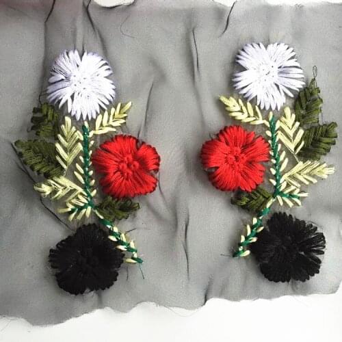 Mesh sewing Embroidered parches bordados para ropa flores,beatiful sew on decoration patches for clothing embroidered brooch diy