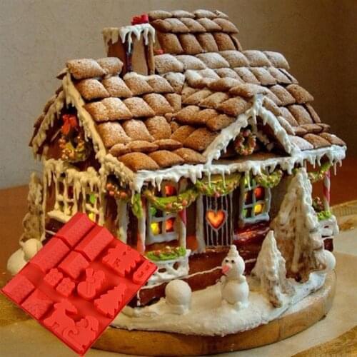 Silicone 3D Christmas Tree Snowman Gingerbread And Chocolate House Mold For Kitchen Decorating Cookie Cake Bakeware Mould
