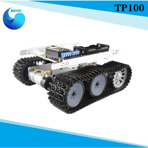 TP100 Crawler Tank Chassis Robot Tank Model with Plastic Bearing Wheel+Driving Wheel+Tracks Graduation Design for Arduino