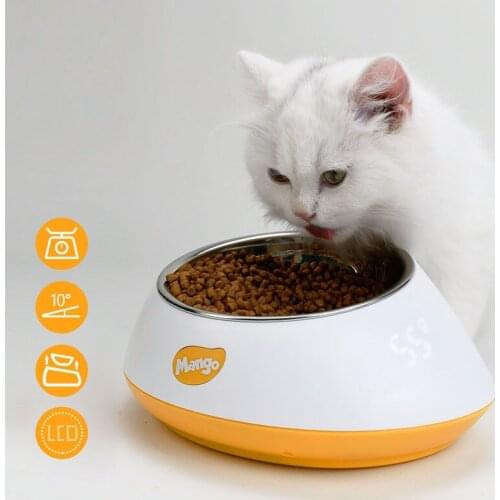 Smart Pet Dog Cat Food Weighing Bowl Measuring Cat Feeder Automatic Food Container Dog Detachable Digital Lcd Scale Dispenser