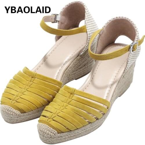 Baotou Thin Belt Combination Word Buckle Wild Thick-soled Wedges Fashion Sandals 2021 Summer New Bag Heel Womens Shoes