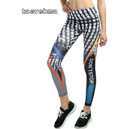 2018 New Honeycomb Letter Printed Women Fitness sport Leggings High Waist Elastic Push Up Legging Workout Yoga Gym Pants C25