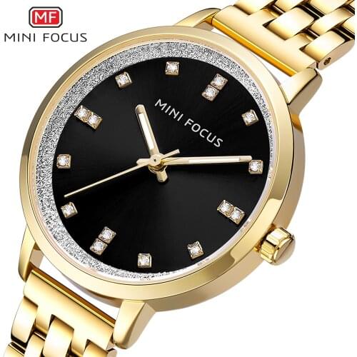 2018 New Brand MINIFOCUS Watches Women Luxury Crystal Dress Wristwatches Clock Womens Fashion Casual Quartz Watch reloj mujer