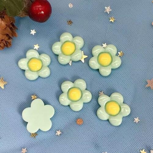 6Pcs 20mm 7Kinds Resin Made Flowers Charm Diy Colorful Pink Flower Fruits Earring Accessories Jewelry Making Handmade