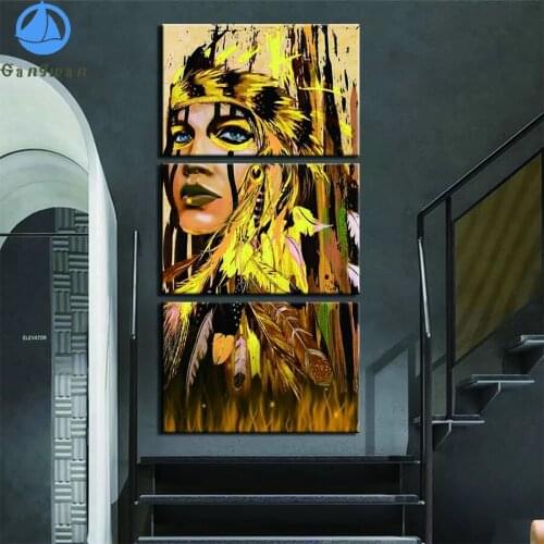 5D DIY Diamond Embroidery Hot selling home art, Indian woman Picture Diamond Painting Cross Stitch Mosaic New Arrival Wall A3pcs