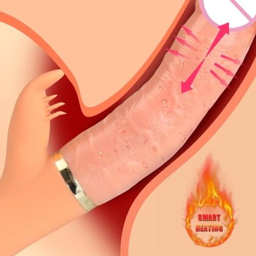 Automatic Telescopic Inflated Heated Dildos Women Vibrator Clitoris Licks Vagina Massage Anal Plug Erotic Toys For Sex Big Penis