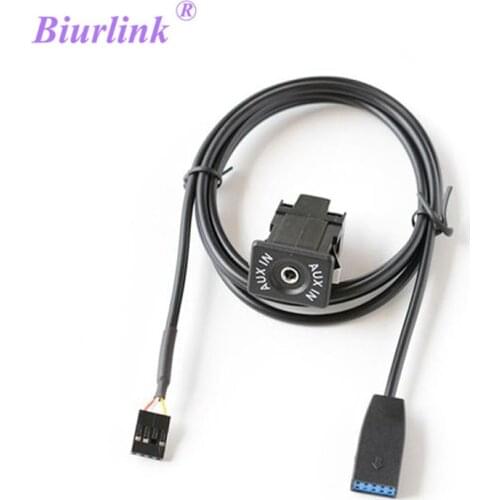 Biurlink E46 Business CD Stereo Extend Aux-in Cable Audio AUX-IN Switch Panel Adapter For BMW E46 3.5MM Jack