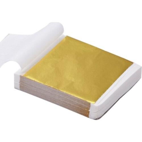 10/100 Sheets Shiny Gold Leaf Foil Paper For Gilding Funiture Lines Wall Crafts Handicrafts Gilding Decoration 9x9cm 8x8cm