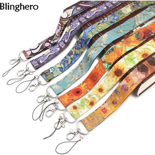 Blinghero Art Series Van Gogh Lanyard for Keys Phone Cool Neck Strap Monet Lanyard for Camera Whistle ID Badge Cute Gifts BH0423