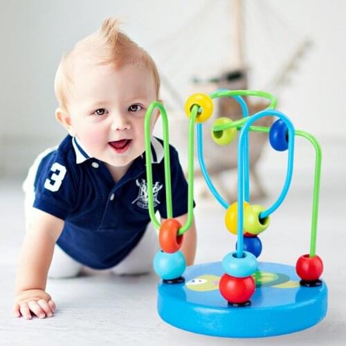Baby Math Toys Educational Wooden Toys Circles Bead Wire Maze Roller Coaster Kids Boys Girls Abacus Circle Toy Montessori Toys