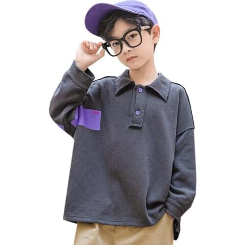 Kids Sweatshirts Baby Boys Long Sleeved Cotton Tops Toddler Girl Patchwork Clothes Child Loose Sweatshirt