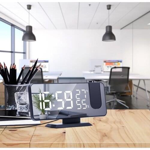 FM Radio LED Digital Smart Alarm Clock Watch Table Electronic Desktop Clocks USB Wake Up Clock With Projection Time Snooze