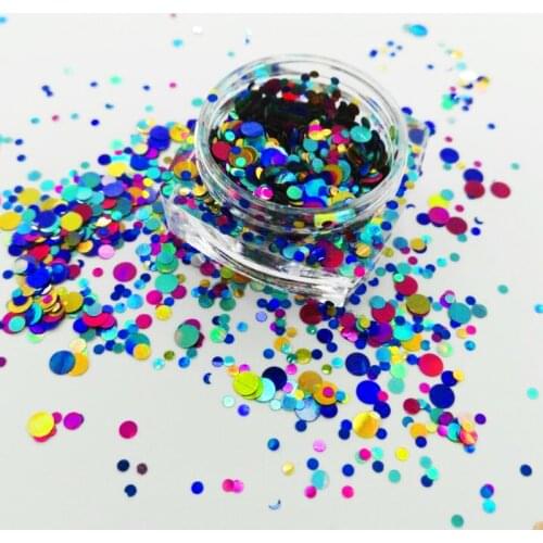 Holographic Glitter Mix Dots Nail Art Glitter Round Shapes Confetti Sequin Acrylic Tips Gel Nail Art & Acrylic ##6