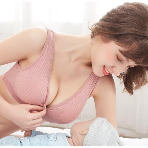 Wire Free Cotton Nursing Bra Summer Breathable Breastfeeding Bras for PregnantWomen Maternity Bra Plus Big Size Feeding Bra