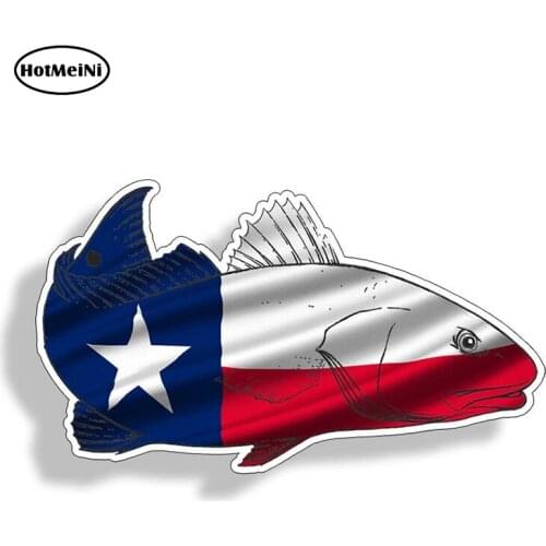 HotMeiNi 13cm X 7.6cm Texas TX Redfish Red Fish Sticker Vinyl Decal Fishing Drum Car Truck Boat Reel Decals Graphical