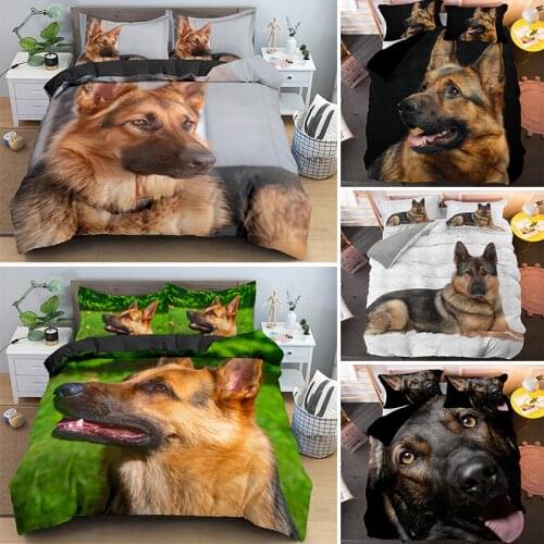 3D Shepherd Bedding Set Animal Dog Pet Duvet Cover Bedclothes And Pillowcase Comforter Covers Single Full King Queen Size