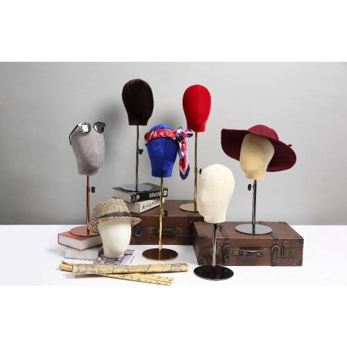 Colorful Style Fashionable Hat Head Mannequin Flannelette Head Mold Rack For Display