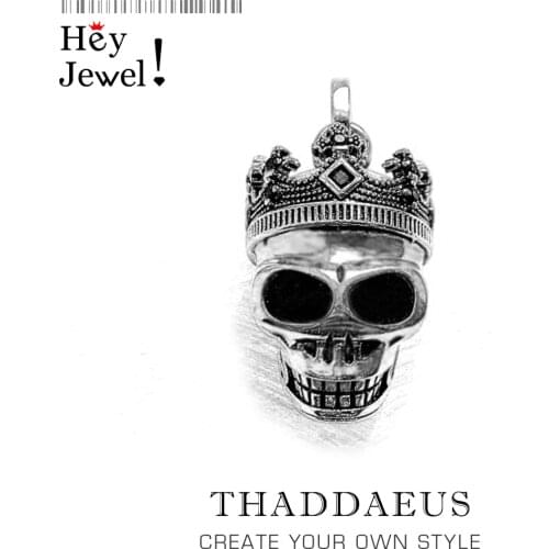 Pendant Skull Crown,2019 New Vintage 925 Sterling Silver Fashion Jewelry Europe Style Bijoux Accessories Gift For Woman & Men