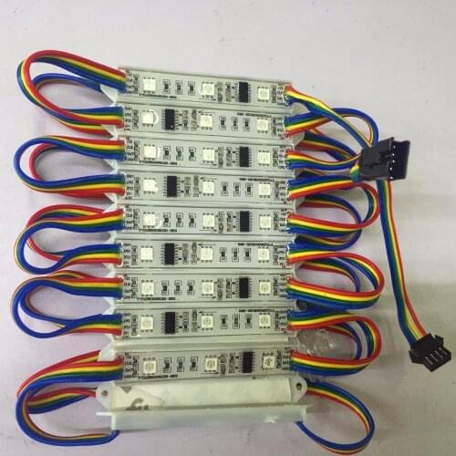 Addressable WS2801 pixel module;3pcs SMD 5050 RGB Lamps DC12V input SPI signal;20pcs a string;IP68