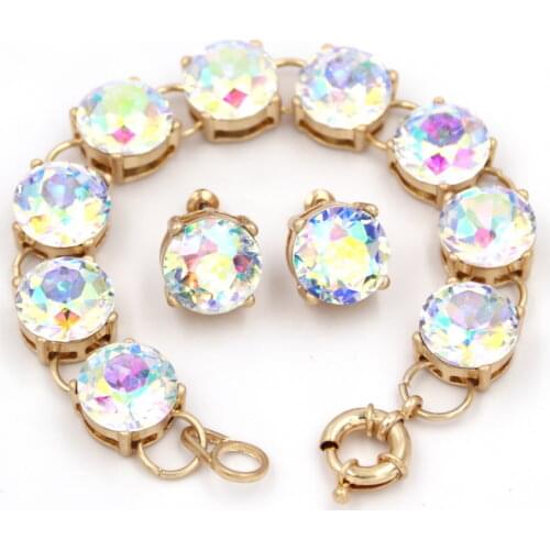 Fashion Jewelry High Quality 14mm Big Glass Stone Alloy Dot Bracelet Bangle for Women