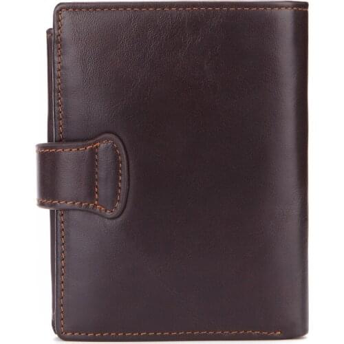 2019 Hot high quality RFID Anti-magnetic men wallet Oil wax cowhide casual style short wallets genuine leather purse