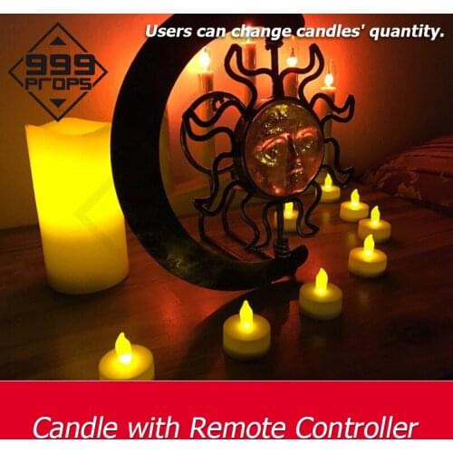 Escape room kits Candle with Remote Controller escape game press button to control candle be light on or off
