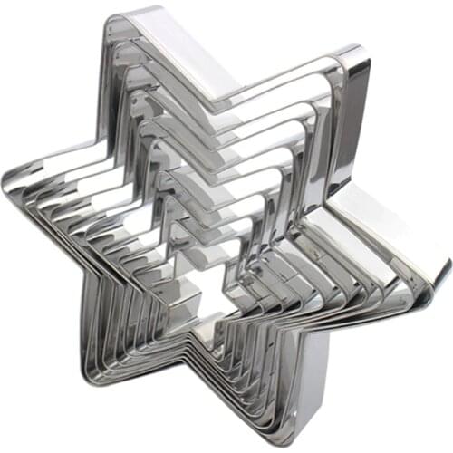 Star Cookie Cutter Set 10 Piece Assorted Sizes Star Cookie Molds Stainless Steel Metal Six pointed Star Shapes Molds
